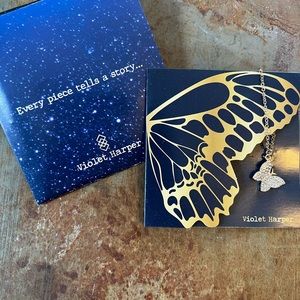 Crystal Butterfly Goldtone Bracelet 7”+2” extender